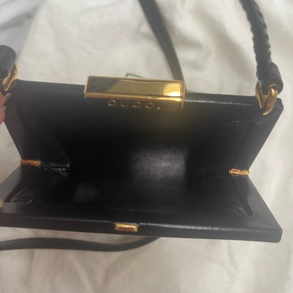 GUCCI VINTAGE COLLECTIBLE MINI BLACK CALF HAIR & LEATHER PURSE - Picture 13 of 16